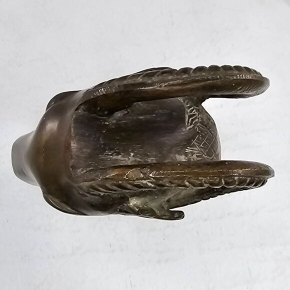 Vintage Horned Serpent Ram Goat Head Finnial Candle Snuffer Brass Pima Story - Picture 12 of 15